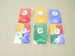 Rare Google Nest Enamel Pin Lot (6) Thermostat Doorbell Display Camera NEW! - Picture 1 of 5