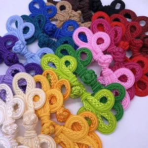 5PAIRS Chinese Frog Closure Buttons Flower Knot Fastener Sewing Accessories Kits - Picture 1 of 40