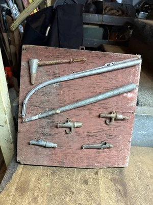 Antique Vermont VT Cast Iron Tin Maple Tree Sap Taps Spouts Pipeline Display USA - Image 1 of 4