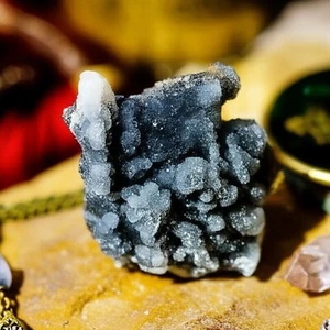 Natural Black Druzy Sphalerite Crystal Cluster Rough Mineral Healing Rock Gift - Picture 1 of 4