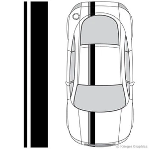 Single Offset Rally Racing Stripes 3M Stripe Decals for Audi TT R8 RS5 S4 S5 A5 - Picture 1 of 7
