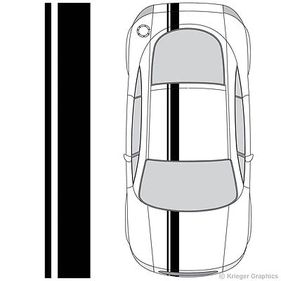 Single Offset Rally Racing Stripes 3M Stripe Decals for Audi TT R8 RS5 S4 S5 A5 - Image 1 of 4