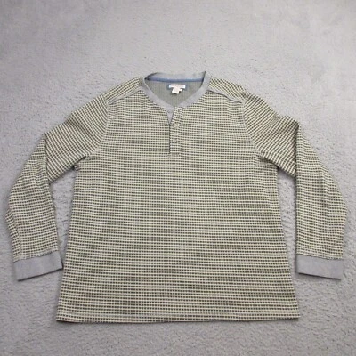 Camiseta Henley tejida carbono 2 cobalto para hombre talla grande pulóver manga larga algodón Foto 1 de 4