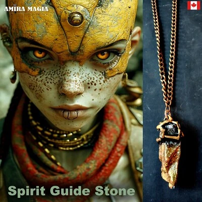 Jewelry Necklace Raw Stone Spirit Guide Pendant Uncut Gemstone Magic Amulet Rare - Image 1 of 4