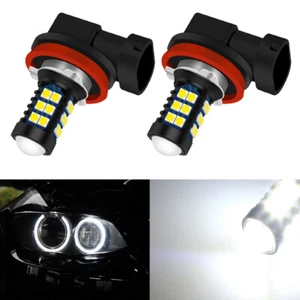 White H8 LED Light Bulbs Angel Eyes Halo Ring For BMW E92 E93 E60 , Pack of 2 - Foto 1 di 9