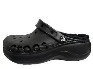 Crocs Plateau Gefüttert Clogs Schwarz Damen A UK 7 US 9 Eu 39/40 - Bild 1 von 5