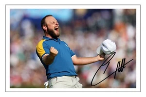 FOTO GOLF Tyrell Hatton Europe 2023 Ryder Cup firmada preimpresión 6x4 regalo - Imagen 1 de 2
