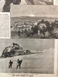 Oregon Scenery Mount Hood Portland 1889 Venomous Snakes-Human Tail - Foto 1 di 12