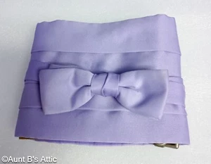 Vintage 80's Adult Tie & Cummerbund Set Assorted Solid Colors One Size Adjust - Picture 1 of 11