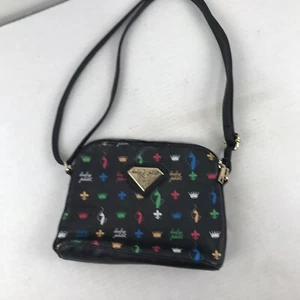 Bolso de mano pequeño Baby Phat negro/multi imitación cuero - Imagen 1 de 6
