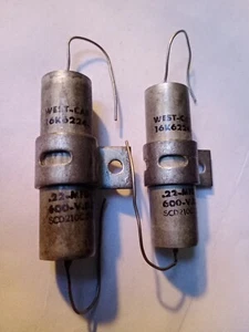 (2) 0.22uf .22mfd 600Vdvc West-Cap Capacitor For 2A3 300B 245 10Y 350 Tube Amp - Picture 1 of 11