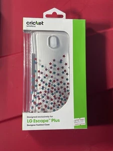 Custodia rigida Cricket Wireless LG Escape Plus stelle rosso blu - Foto 1 di 7