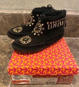 TORY BURCH Kurzstiefel, Wildleder, Fransen, Gr. US8 (25cm), original, mit Karton - Bild 1 von 7