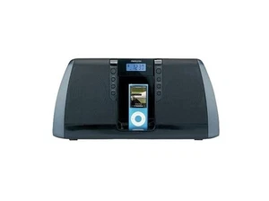 NEW - Memorex Clock Speaker System w/Dock Connector for iPod (Black) - Canada - Imagen 1 de 4