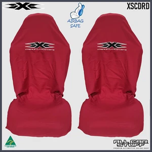 One Pair Australian Made sXc Burgundy Red Slip On Throw Over Car Seat Covers - Picture 1 of 8