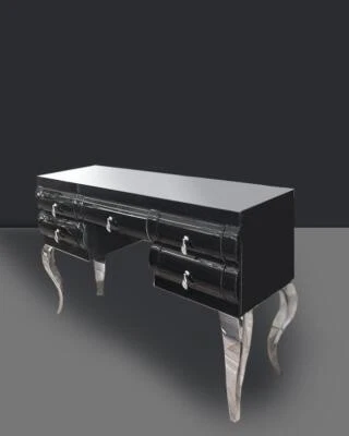 Consolle specchiata con cassetti argento o nero - Immagine 1 di 2