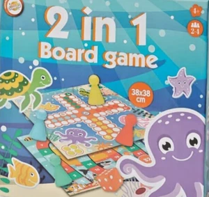 Unterwasserwelt Gesellschaftsspiel 2-in-1 – Brettspiel 38x38cm Würfelspiel ab 4J - Bild 1 von 1