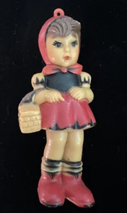 Sweet Girl Plastic Ornament With Basket Vintage - Picture 1 of 6