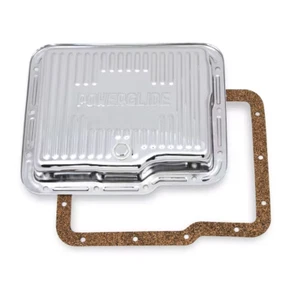 GM Chevy Powerglide Chrome Steel Transmission Oil Pan Kit W/ Gasket & Bolts - Foto 1 di 13