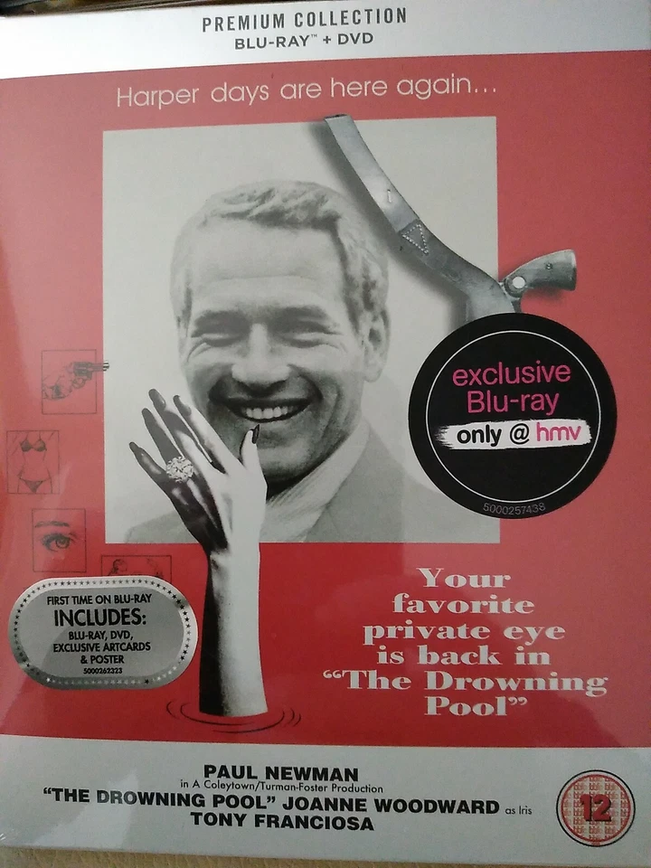 The Drowning Pool Paul Newman 1975 Blu-ray and DVD Cards Poster