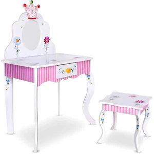 SCHMINKTISCH Kindertisch 988 Kinderschminktisch Frisiertisch Hocker Prinzessin - Bild 1 von 6