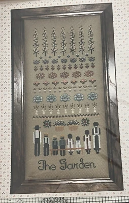 'THE GARDEN' Amish Cross Stitch Sampler Chart By Told In A Garden Folk Art - Image 1 of 3