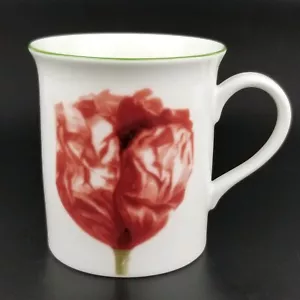 Villeroy & Boch Germania, tazza grande Flora 3-5/8", papavero rosso, porcellana premium - Foto 1 di 7