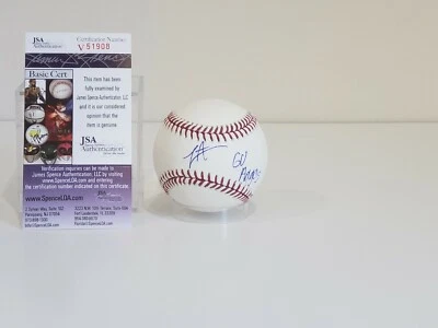 JORDYN ADAMS INSCRIBED "GO ANGELS" OFFICIAL RAWLINGS MLB BASEBALL - JSA COA - Image 1 of 2