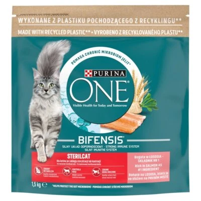 Purina One Bifensis Sterilcat 1,5kg Trockenfutter für Katzen mit Lachs