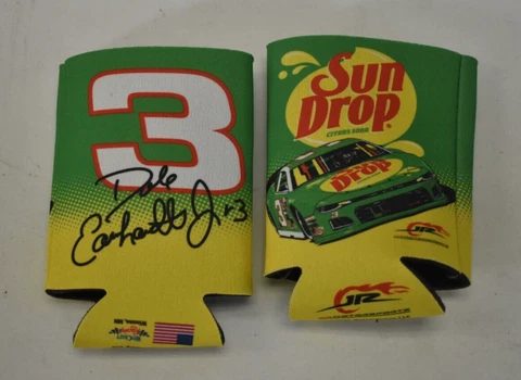 Lot of 2 Dale Earnhardt Jr #3 Sundrop 12oz Can Cooler By WinCraft Foam Padding Cover