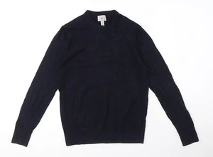 H&M Mens Blue Crew Neck Cotton Blend Jumper Size XS Long Sleeve - Picture 1 of 10