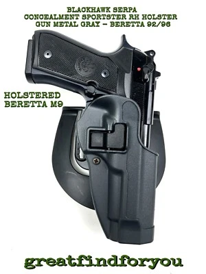 BLACKHAWK SERPA CONCEALMENT SPORTSTER RH HOLSTER - GUN METAL GRAY -BERETTA 92/96 - Image 1 of 4