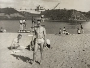 1930s Young Shirtless Beefcake Man Swimsuit Gay Interest Original Photo P19L2 - Picture 1 of 22
