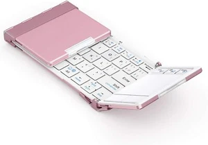 iClever Foldable Keyboard Touchpad 3 Bluetooth Channel IC-BK08 Rose Pink JAPAN - Picture 1 of 12