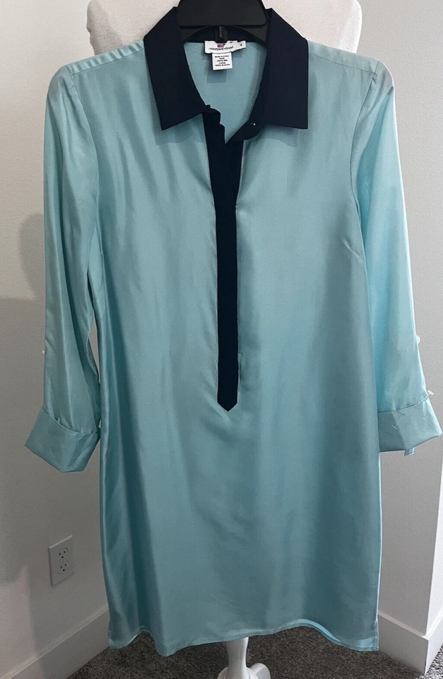 Vestido camisero de seda Vineyard Vines para mujer talla 4 funciona grande ropa de trabajo Foto 1 de 4
