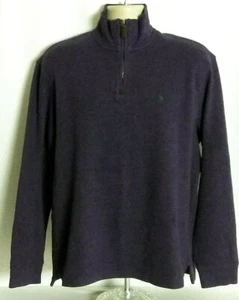 Polo Ralph Lauren 1/4 Zip Cotton Pullover Sweater Pony Purple Mens Large - Picture 1 of 7