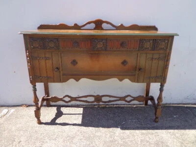 Antiguo Armario Buffet Madera Neoclásico Primitivo Aparador Hutch Madera TV Medios Foto 1 de 4