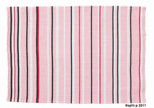 Cafe Stripe Pink Cotton Ribbed Placemat   - Picture 1 of 1