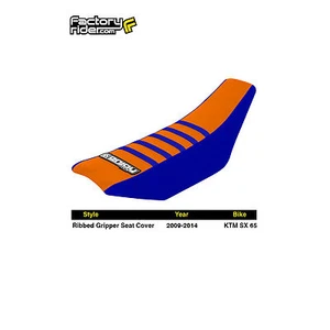 2009-2015 KTM SX 50 Seat Cover Gripper BLUE SIDES / ORANGE TOP / BLUE RIBS #90 - Picture 1 of 5