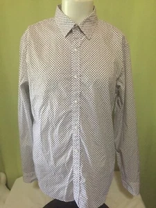 Camisa frontal grande grande con botones blanca púrpura LS con logotipo de Michael Kors MK para hombre - Imagen 1 de 3