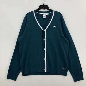Puma Arnold Palmer Sweater Cardigan Large Blue White Golf Long Sleeve Button Men - Picture 1 of 19