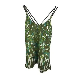 Prana Damen Tank Top grün getarnt Riemen Regal BH Ärmel Racerback Gr. S - Bild 1 von 7