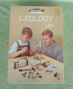 Vintage Skilcraft Geology Lab- w/ Telescope, Scale, Rocks, Hammer in Metal Case - Picture 1 of 6