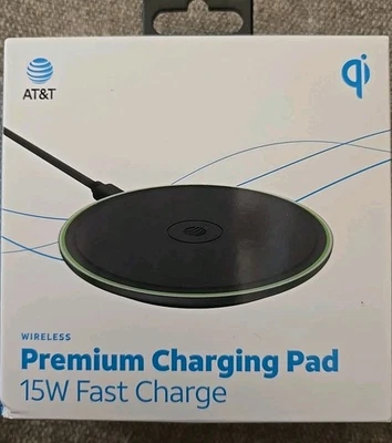 Беспроводная зарядная подушка AT&T 15 Вт для быстрой зарядки - черная - Изображение 1 из 2