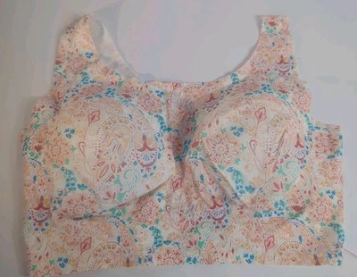 Rhonda Shear Seamless Original Ahh Bra Floral 1X New Without Tags One Size Cups - Image 1 of 4