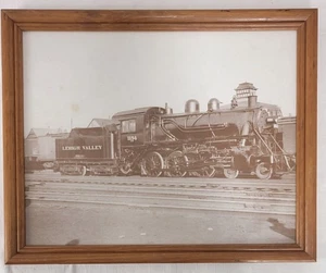 Vintage 11 x 14 Foto Lehigh Valley Eisenbahn Zug schwarz-weiß gerahmt  - Bild 1 von 16