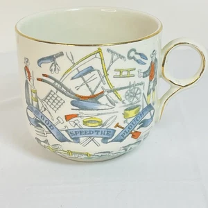 Vtg Burleigh Ware B&L Cup Farmers Arms God Speed the Plough Mug Pottery - Picture 1 of 7
