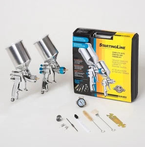Devilbiss 802343 StartingLine HVLP 2-Gun Painting & Priming Kit 1.3 1.8 1.5 - Picture 1 of 2