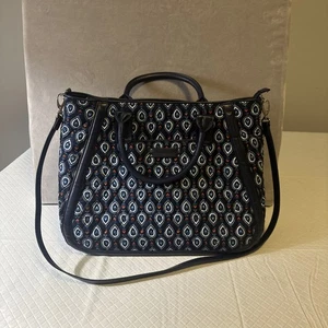BORSA TOTE BAG VERA BRADLEY MARRAKESH blu navy MOTIVI ECOPELLE RIFINITA - Foto 1 di 17