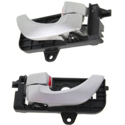 Interior Door Handle For 2006-2007 Hyundai Sonata Set of 2 Front Silver Plastic - Image 1 of 4